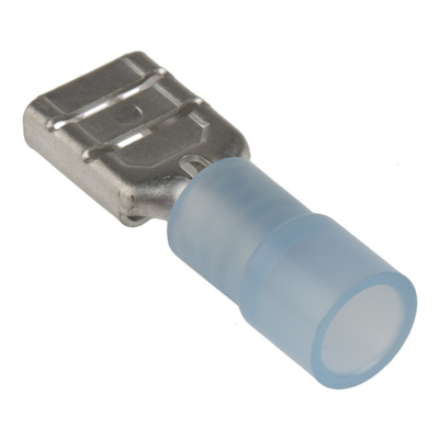 RS PRO Blue Insulated Female Spade Connector, Receptacle, 0.8 x 6.35mm Tab Size, 1.5mm² to 2.5mm²
