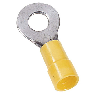 MECATRACTION, N Insulated Ring Terminal, M5 Stud Size to 6mm² Wire Size, Yellow