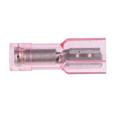 RS PRO Red Insulated Female Spade Connector, Double Crimp, 2.8 x 0.8mm Tab Size, 0.5mm² to 1.5mm²