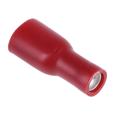 RS PRO Red Insulated Female Spade Connector, Double Crimp, 4.8 x 0.8mm Tab Size, 0.5mm² to 1.5mm²