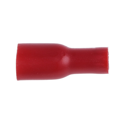 RS PRO Red Insulated Female Spade Connector, Double Crimp, 4.8 x 0.8mm Tab Size, 0.5mm² to 1.5mm²