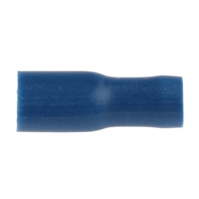 RS PRO Blue Insulated Female Spade Connector, Double Crimp, 4.8 x 0.8mm Tab Size, 1.5mm² to 2.5mm²