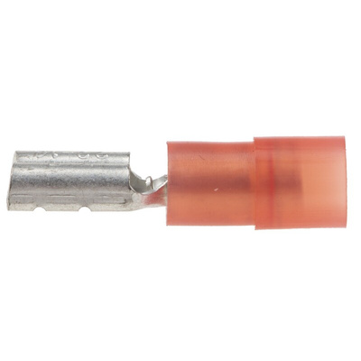 RS PRO Red Insulated Female Spade Connector, Receptacle, 6.35 x 0.8mm Tab Size, 0.5mm² to 1.5mm²
