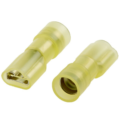 RS PRO Yellow Insulated Female Spade Connector, Receptacle, 6.35 x 0.8mm Tab Size, 4mm² to 6mm²