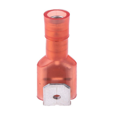 RS PRO Red Insulated Female Spade Connector, Piggyback Terminal, 6.3 x 0.8mm Tab Size, 0.5mm² to 1.5mm²