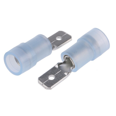 RS PRO Blue Insulated Male Spade Connector, Tab, 4.8 x 0.8mm Tab Size, 1.5mm² to 2.5mm²