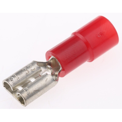 RS PRO Red Insulated Female Spade Connector, Receptacle, 4.75 x 0.5mm Tab Size, 0.5mm² to 1.5mm²