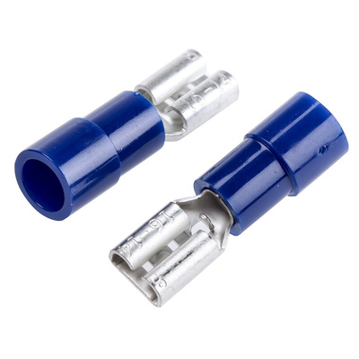 RS PRO Blue Insulated Female Spade Connector, Receptacle, 4.75 x 0.8mm Tab Size, 1.5mm² to 2.5mm²