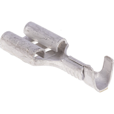 TE Connectivity FASTON .250 Uninsulated Female Spade Connector, Receptacle, 6.35 x 0.81mm Tab Size, 0.3mm² to 0.8mm²
