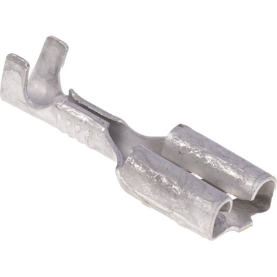 TE Connectivity FASTON .250 Uninsulated Female Spade Connector, Receptacle, 6.35 x 0.81mm Tab Size, 0.3mm² to 0.8mm²