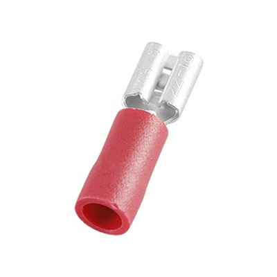 RS PRO Red Insulated Female Spade Connector, Receptacle, 0.8 x 4.75mm Tab Size, 0.5mm² to 1.5mm²