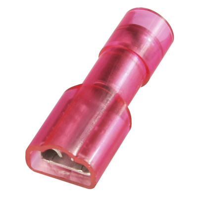 RS PRO Red Insulated Female Spade Connector, Receptacle, 0.5 x 4.75mm Tab Size, 0.5mm² to 1.5mm²