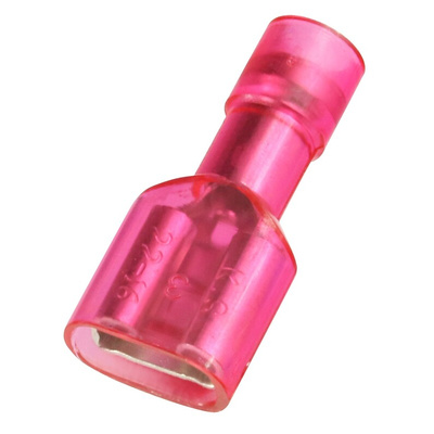 RS PRO Red Insulated Female Spade Connector, Receptacle, 0.8 x 6.35mm Tab Size, 0.5mm² to 1.5mm²