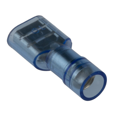 RS PRO Blue Insulated Female Spade Connector, Receptacle, 0.8 x 6.35mm Tab Size, 1.5mm² to 2.5mm²