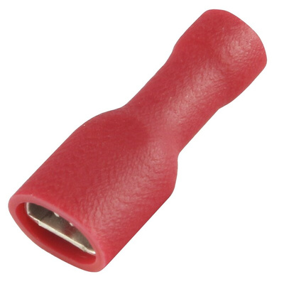 RS PRO Red Insulated Female Spade Connector, Receptacle, 0.8 x 4.75mm Tab Size, 0.5mm² to 1.5mm²