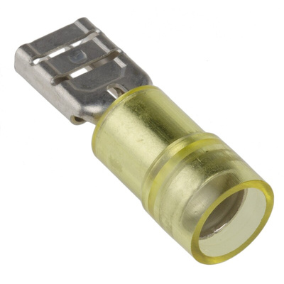 RS PRO Yellow Insulated Female Spade Connector, Receptacle, 0.8 x 6.35mm Tab Size, 4mm² to 6mm²