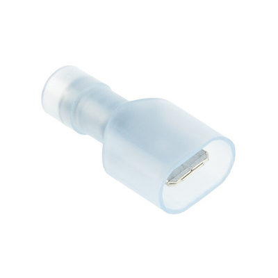 RS PRO Blue Insulated Male Spade Connector, Tab, 0.8 x 6.35mm Tab Size, 1.5mm² to 2.5mm²