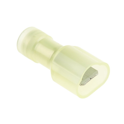 RS PRO Yellow Insulated Male Spade Connector, Tab, 0.8 x 6.35mm Tab Size, 4mm² to 6mm²