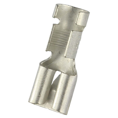 RS PRO Uninsulated Female Spade Connector, Receptacle, 0.8 x 6.35mm Tab Size