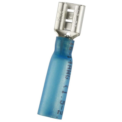 RS PRO Blue Insulated Female Spade Connector, Receptacle, 0.8 x 6.35mm Tab Size