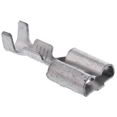 TE Connectivity FASTIN-FASTON .250 Uninsulated Female Spade Connector, Receptacle, 6.35 x 0.81mm Tab Size, 0.3mm² to
