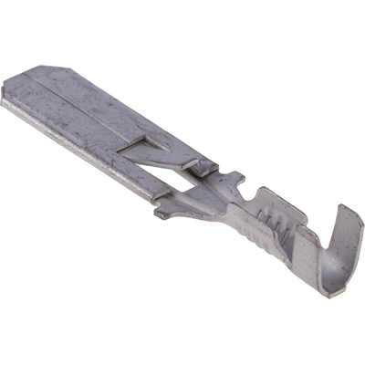 TE Connectivity FASTIN-FASTON .250 Uninsulated Male Spade Connector, Tab, 6.35 x 0.81mm Tab Size, 0.3mm² to 0.8mm²
