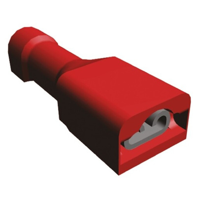 TE Connectivity Ultra-Fast .110 Red Insulated Female Spade Connector, Receptacle, 2.79 x 0.8mm Tab Size, 0.3mm² to