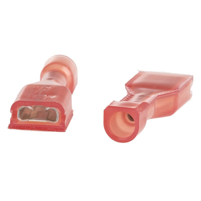 TE Connectivity Ultra-Fast .187 Red Insulated Female Spade Connector, Receptacle, 4.75 x 0.81mm Tab Size, 0.3mm² to