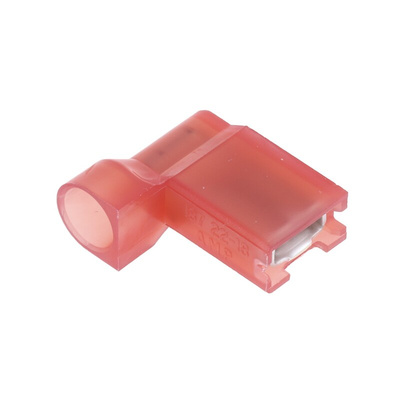 TE Connectivity Ultra-Fast .187 Red Insulated Female Spade Connector, Flag Terminal, 4.75 x 0.81mm Tab Size, 0.3mm² to