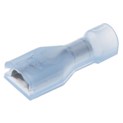 TE Connectivity Ultra-Fast .187 Blue Insulated Female Spade Connector, Receptacle, 4.75 x 0.81mm Tab Size, 1.3mm² to
