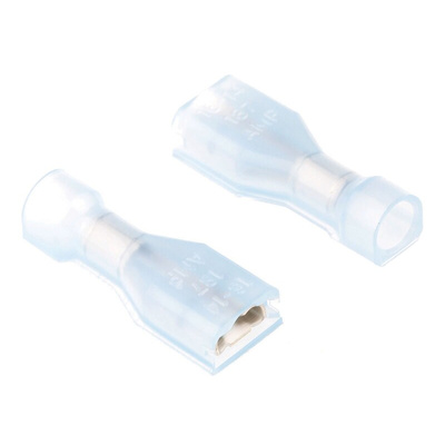 TE Connectivity Ultra-Fast .187 Blue Insulated Female Spade Connector, Receptacle, 4.75 x 0.51mm Tab Size, 1.3mm² to