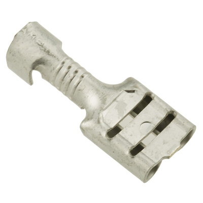 TE Connectivity FASTON .250 Uninsulated Female Spade Connector, Receptacle, 6.35 x 0.81mm Tab Size, 0.8mm² to 1.3mm²