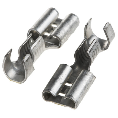 TE Connectivity FASTON .250 Uninsulated Female Spade Connector, Receptacle, 6.35 x 0.81mm Tab Size, 2mm² to 3mm²