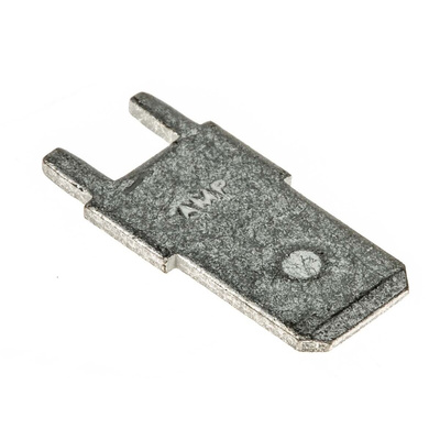 TE Connectivity FASTON .250 Grey Uninsulated Male Spade Connector, PCB Tab, 6.35 x 0.83mm Tab Size