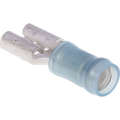 TE Connectivity PIDG FASTON .250 Blue Insulated Female Spade Connector, Receptacle, 6.35 x 0.81mm Tab Size, 1.3mm² to