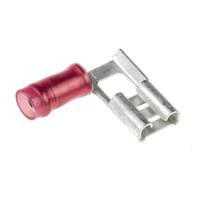 TE Connectivity PIDG FASTON .250 Red Insulated Female Spade Connector, Flag Terminal, 6.35 x 0.81mm Tab Size, 0.3mm² to
