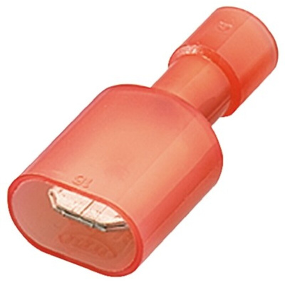 Nichifu TMEDN Red Insulated Male Spade Connector, Tab, 0.25 x 0.032in Tab Size, 0.75mm² to 1.25mm²