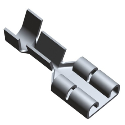TE Connectivity FASTON .250 Uninsulated Female Spade Connector, Receptacle, 6.35 x 0.81mm Tab Size, 1mm² to 2.5mm²