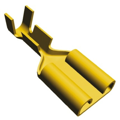 TE Connectivity FASTON .250 Uninsulated Female Spade Connector, Receptacle, 6.35 x 0.81mm Tab Size, 0.5mm² to 1.5mm²