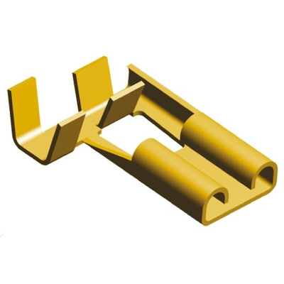 TE Connectivity FASTON .250 Uninsulated Female Spade Connector, Flag Terminal, 6.35 x 0.81mm Tab Size, 1mm² to 2.5mm²