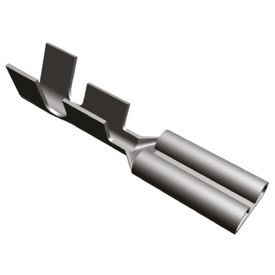 TE Connectivity FASTON .110 Uninsulated Female Spade Connector, Receptacle, 2.79 x 0.51mm Tab Size, 0.3mm² to 0.8mm²