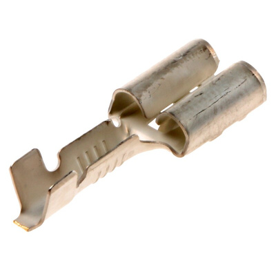 TE Connectivity FASTIN-FASTON .250 Uninsulated Female Spade Connector, Receptacle, 6.35 x 0.81mm Tab Size, 0.5mm² to