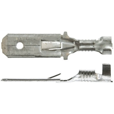 TE Connectivity FASTIN-FASTON .250 Uninsulated Male Spade Connector, Tab, 6.35 x 0.81mm Tab Size, 0.5mm² to 1mm²