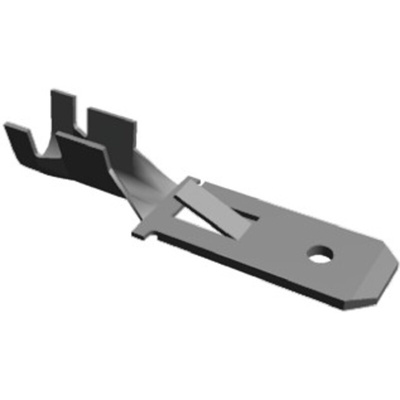 TE Connectivity FASTIN-FASTON .250 Uninsulated Male Spade Connector, Tab, 6.35 x 0.81mm Tab Size, 1mm² to 2.5mm²