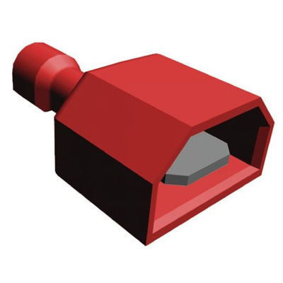 TE Connectivity Ultra-Fast .250 Red Insulated Male Spade Connector, Tab, 6.3 x 0.8mm Tab Size, 0.3mm² to 0.8mm²