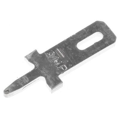 TE Connectivity FASTON .110 Uninsulated Male Spade Connector, PCB Tab, 2.8 x 0.8mm Tab Size