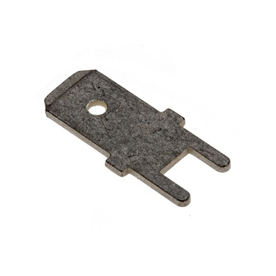 TE Connectivity FASTON .250 Silver Uninsulated Male Spade Connector, PCB Tab, 6.3 x 0.8mm Tab Size