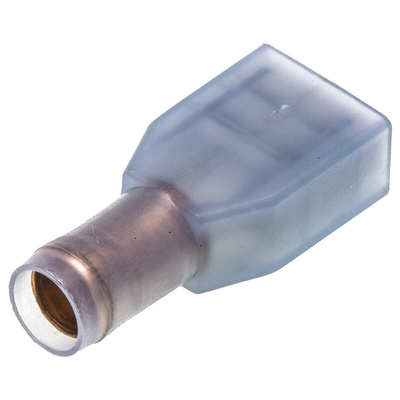 TE Connectivity PIDG FASTON .250 Blue Insulated Female Spade Connector, Receptacle, 6.35 x 0.81mm Tab Size, 1mm² to 2mm²