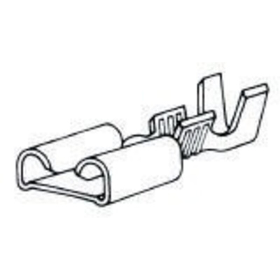 TE Connectivity FASTIN-FASTON .375 Uninsulated Female Spade Connector, Receptacle, 4mm² to 6mm²