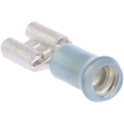 TE Connectivity PIDG FASTON .250 Blue Insulated Female Spade Connector, Receptacle, 6.35 x 0.81mm Tab Size, 1mm² to